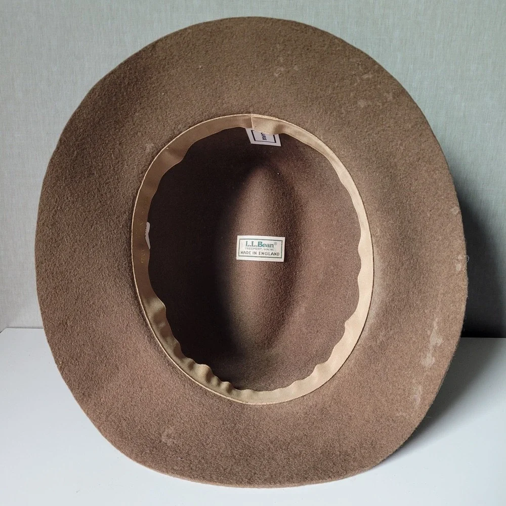 Vintage L.L. Bean Fedora, Made in England, 100% Wool - Size L